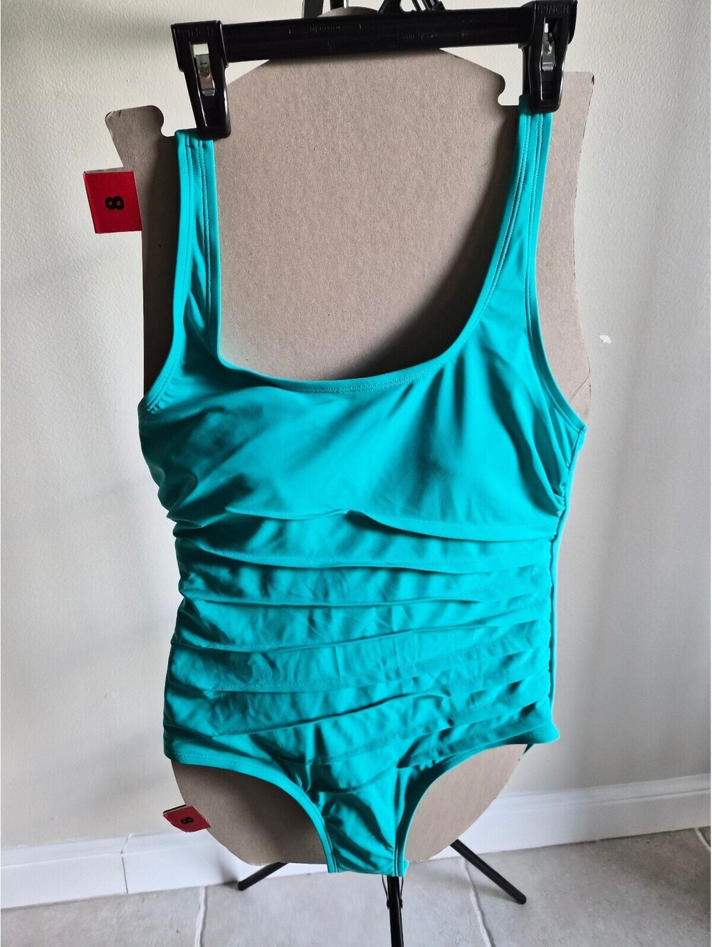 Roots Women's Turquoise One Piece Swimsuit with Adjustable Straps 0137